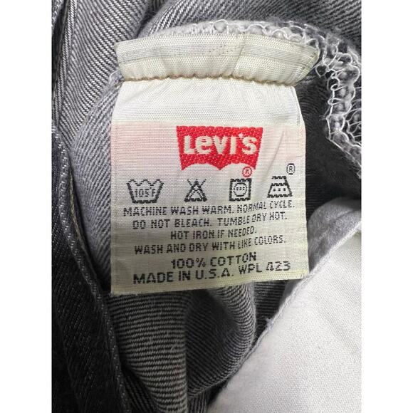 Vintage 90s LEVIS 501 Button-Fly Jeans - Black / Gray Perfect Fade USA - 32X36 - Picture 8 of 8
